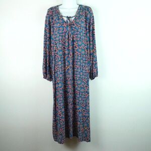 Natural Life Rowan Midi Dress XL Floral Cottagecore Boho Modest Balloon Sleeve